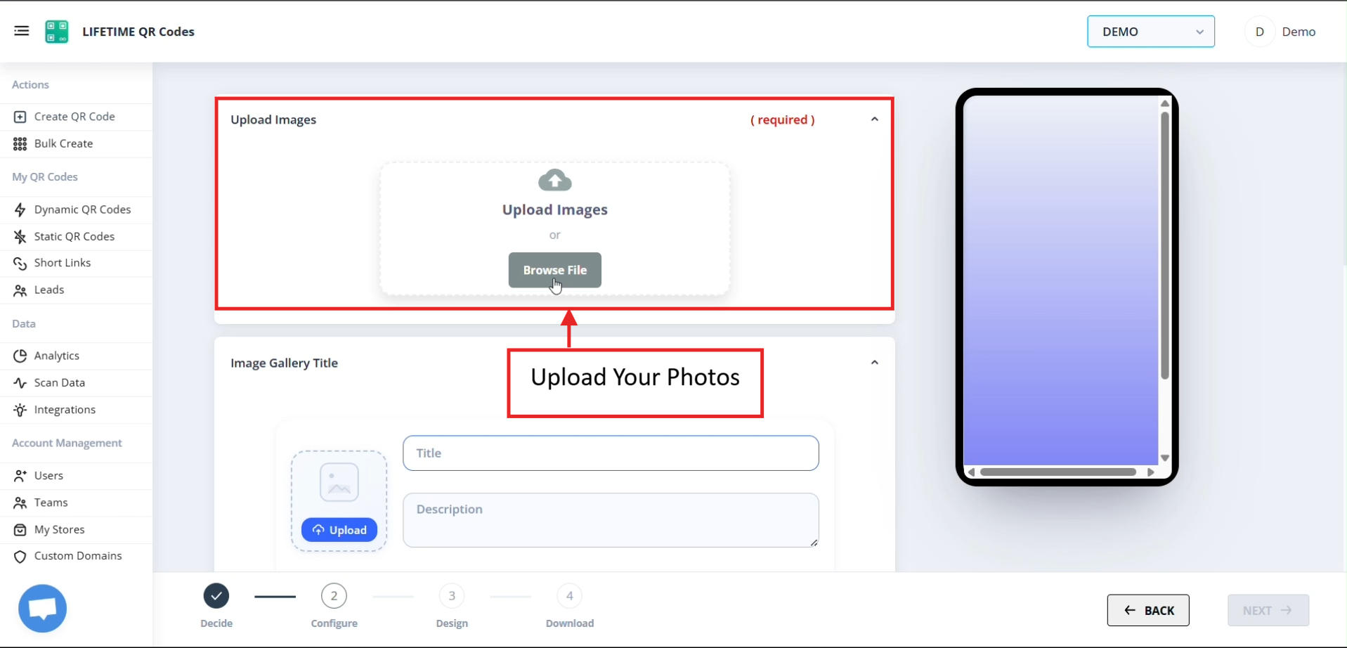 Step: Upload Your Photos